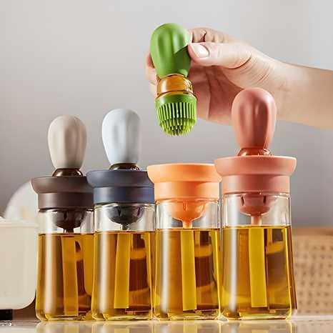 Oil Dispenser with Brush – 2-in-1 Design for Easy Cooking