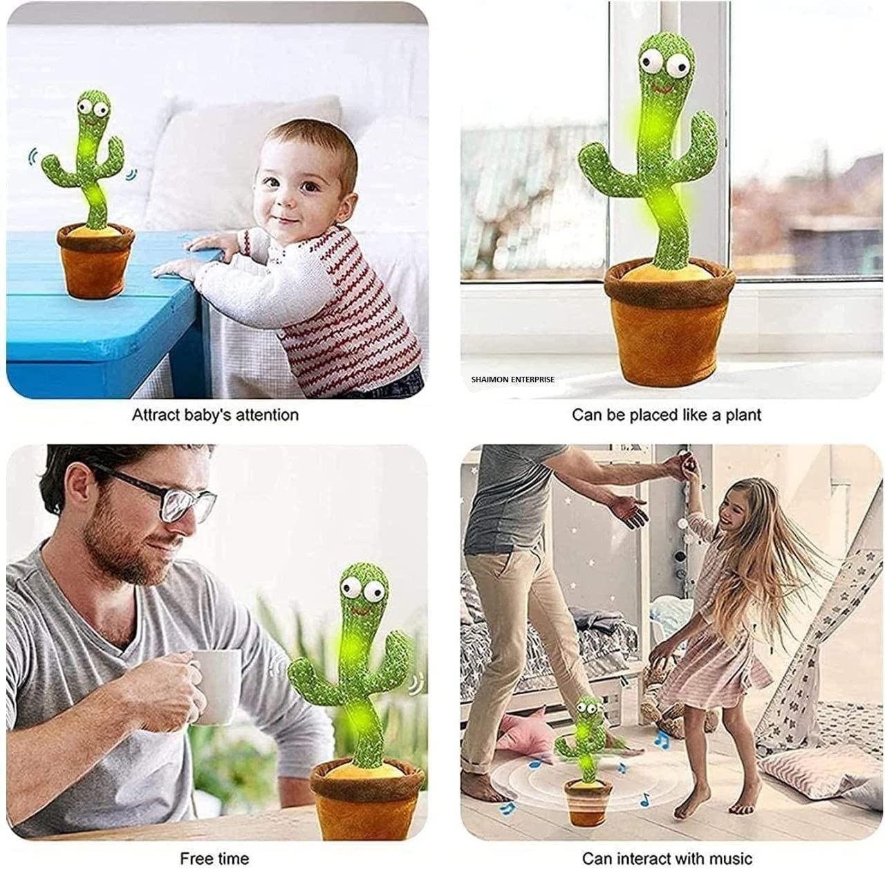 LED Dancing & Singing Cactus Toy | Mimicry, Music & Light-Up Fun for Kids & Adults