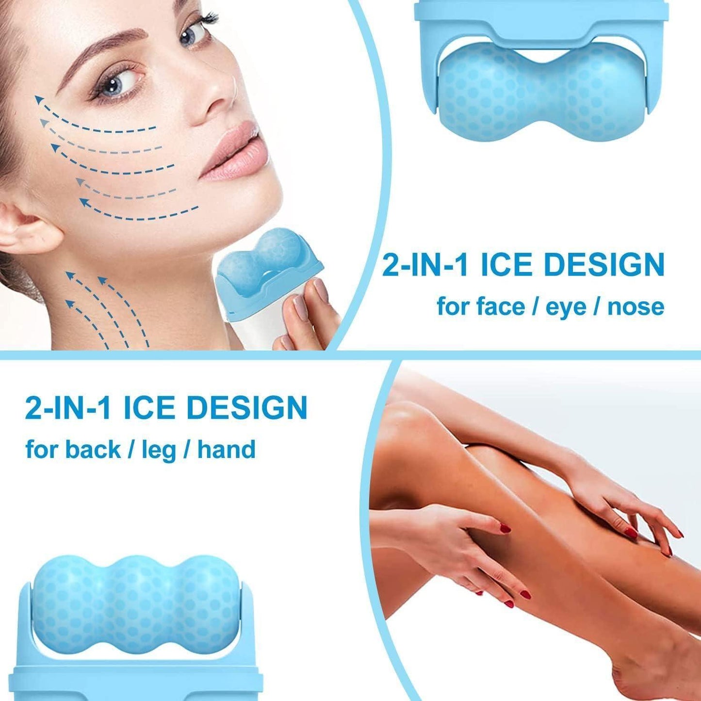 2-in-1 Upgraded Ice Roller for Face, Eyes, Neck & Body – Skin Care and Relaxation Tool