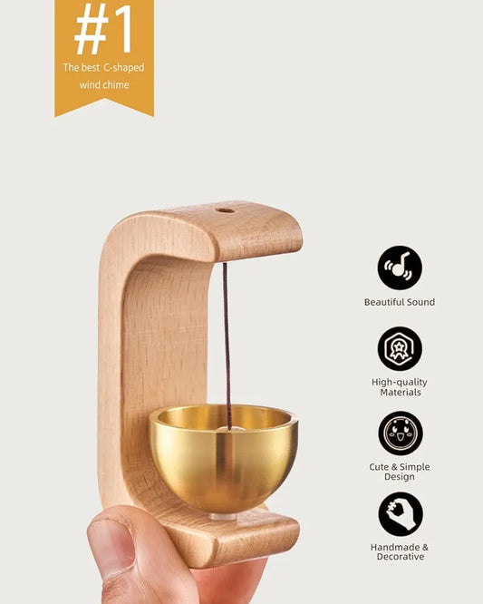 Magnetic Wind Bell – Beech Wood & Copper Entry Chime for Home Decor (1 Pc)
