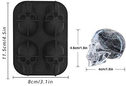 Skull-Shaped Silicone Ice Cube Mold – Add a Killer Chill to Your Drink