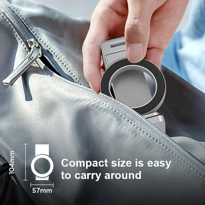 MagSafe-Compatible Clamp-On Magnetic Phone Stand – Stainless Steel, Silver