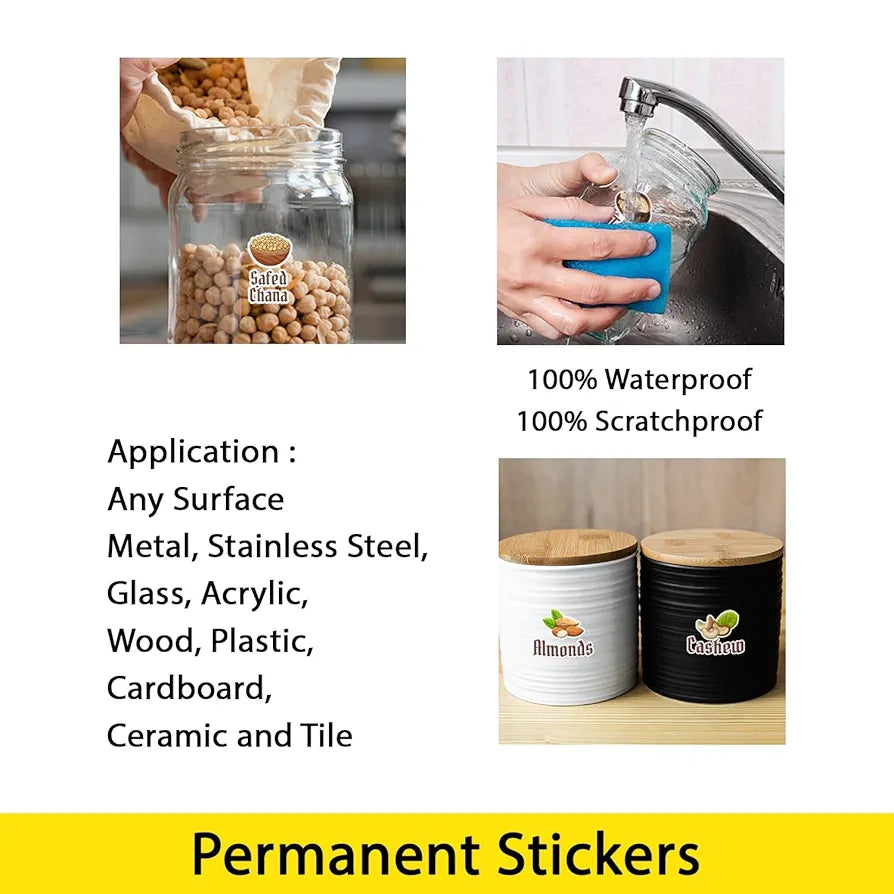 3D Waterproof Kitchen Spice Jar Label Stickers – Pack of 60 / 120 / 180 UV DTF Stickers
