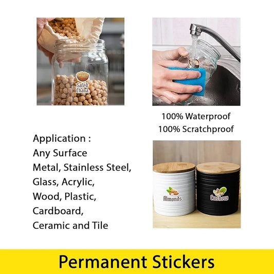 3D Waterproof Kitchen Spice Jar Label Stickers – Pack of 60 / 120 / 180 UV DTF Stickers