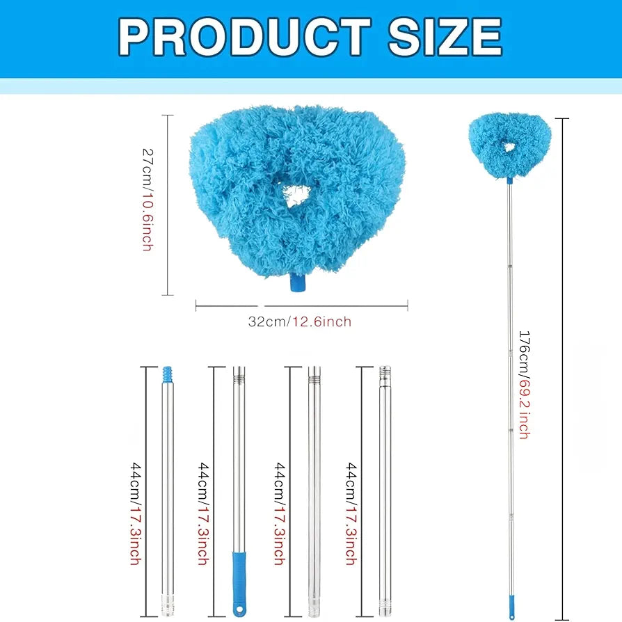 Washable Ceiling Fan Cleaner Duster – 140cm Long Handle, Reusable & Lightweight