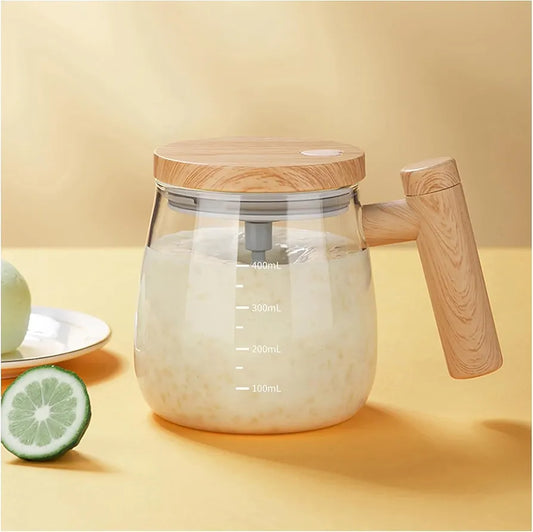 Self Stirring Coffee Mug – Automatic Glass Mixing Cup for Tea, Coffee & Hot Drinks (Battery Operated)