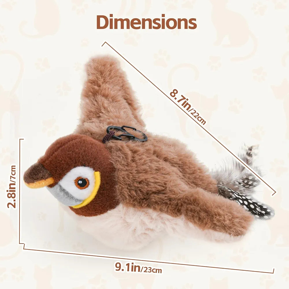 Rechargeable Flapping & Chirping Bird Toy – Interactive Fun for Cats