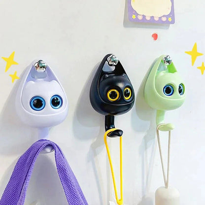 Cute Cartoon Face Wall Hook – Multicolor Key & Bag Holder