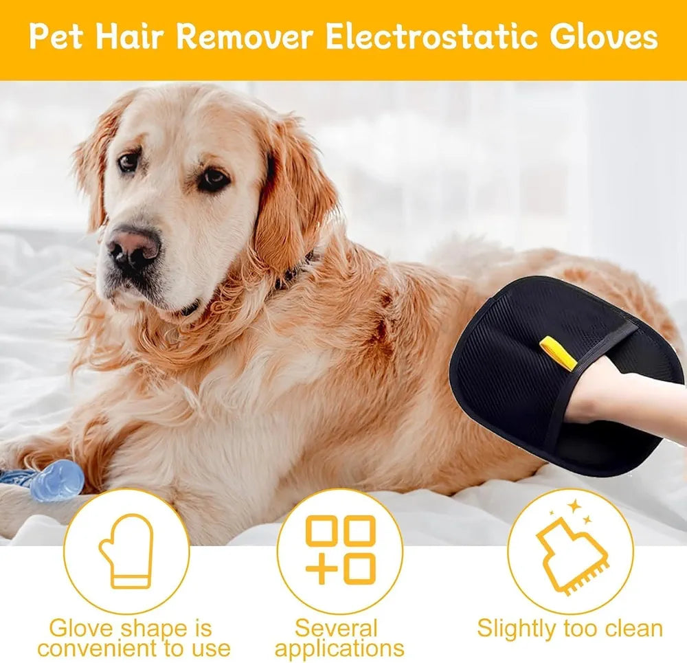 Double-Sided Pet Hair & Lint Removal Glove – Reusable Grooming Tool for Pets & Household Surfaces