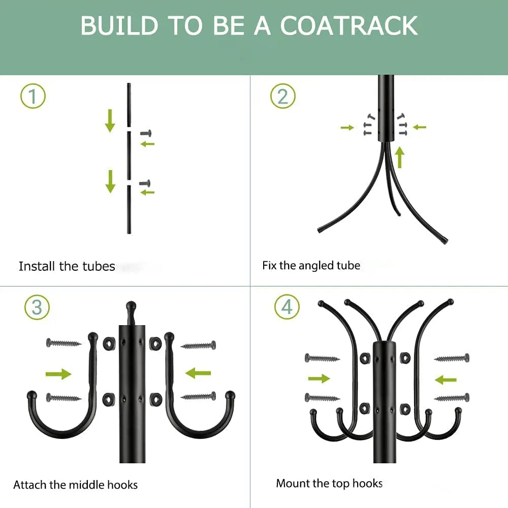 Elegant 6-Hook Iron Coat & Clothes Stand – Space-Saving Style