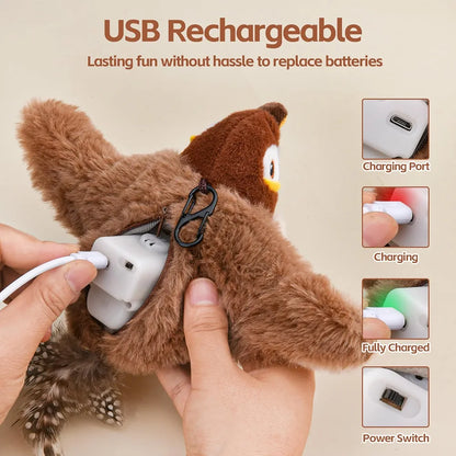 Rechargeable Flapping & Chirping Bird Toy – Interactive Fun for Cats