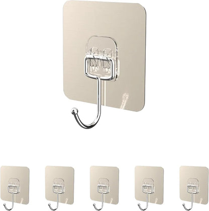 Golden Large Hooks for Hanging – Stainless Steel, Rust Resistant, Pack of 10