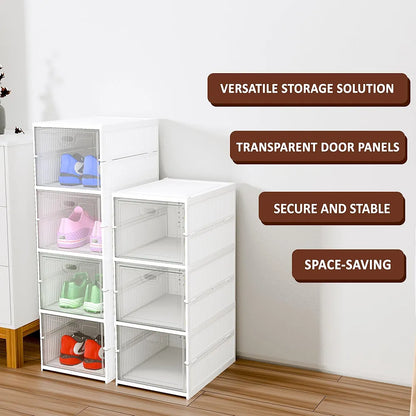 4-Layer Foldable Plastic Shoe Rack Organizer – Compact Storage Solution for Home & Entryway