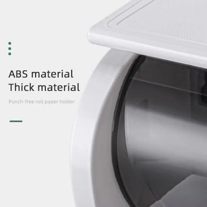 Wall-Mounted Toilet Roll Holder with Shelf – No Drill, Self-Adhesive