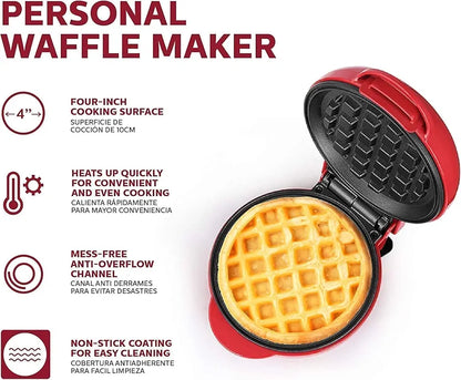 Compact Non-Stick Electric Waffle Maker – 350W Mini Breakfast Iron Machine