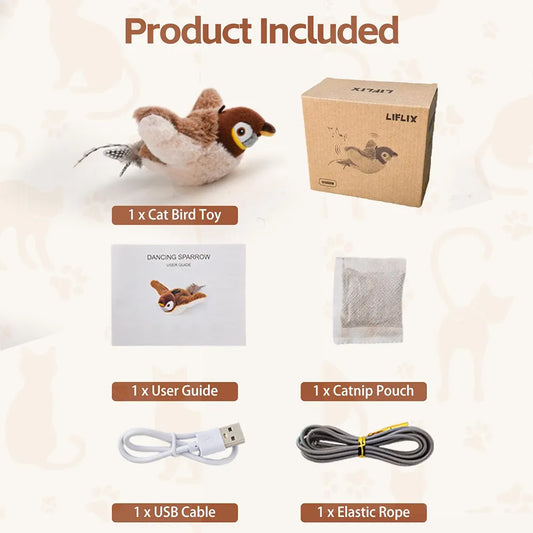 Rechargeable Flapping & Chirping Bird Toy – Interactive Fun for Cats