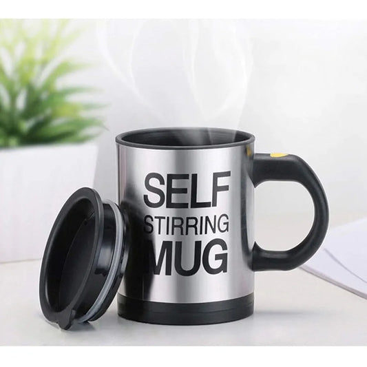Self-Stirring Coffee Mug – 400ml Automatic Mixing Stainless Steel Cup