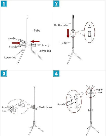 Elegant 6-Hook Iron Coat & Clothes Stand – Space-Saving Style