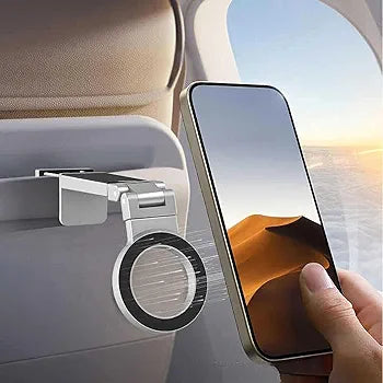 MagSafe-Compatible Clamp-On Magnetic Phone Stand – Stainless Steel, Silver