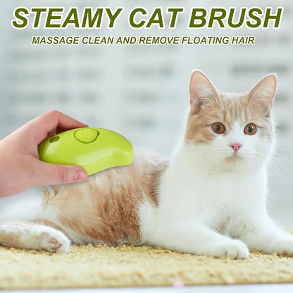 3-in-1 Steamy Pet Grooming Brush – Mango Shaped Vapor Cleanser & Hair Remover for Cats