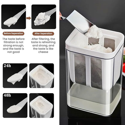 Yogurt Maker & Curd Strainer | Plastic Yogurt Filter for Thick Dahi – White
