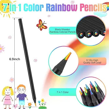 12-Piece Rainbow Pencils – Multicolor Pre-Sharpened Pack