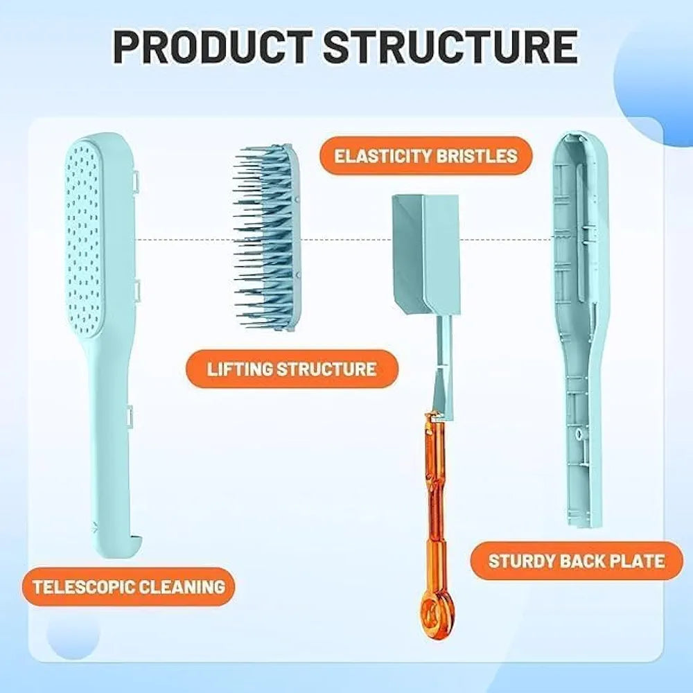 Self-Cleaning Anti-Static Massage Comb for Adults & Kids