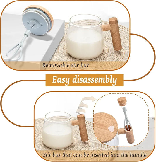 Self Stirring Coffee Mug – Automatic Glass Mixing Cup for Tea, Coffee & Hot Drinks (Battery Operated)