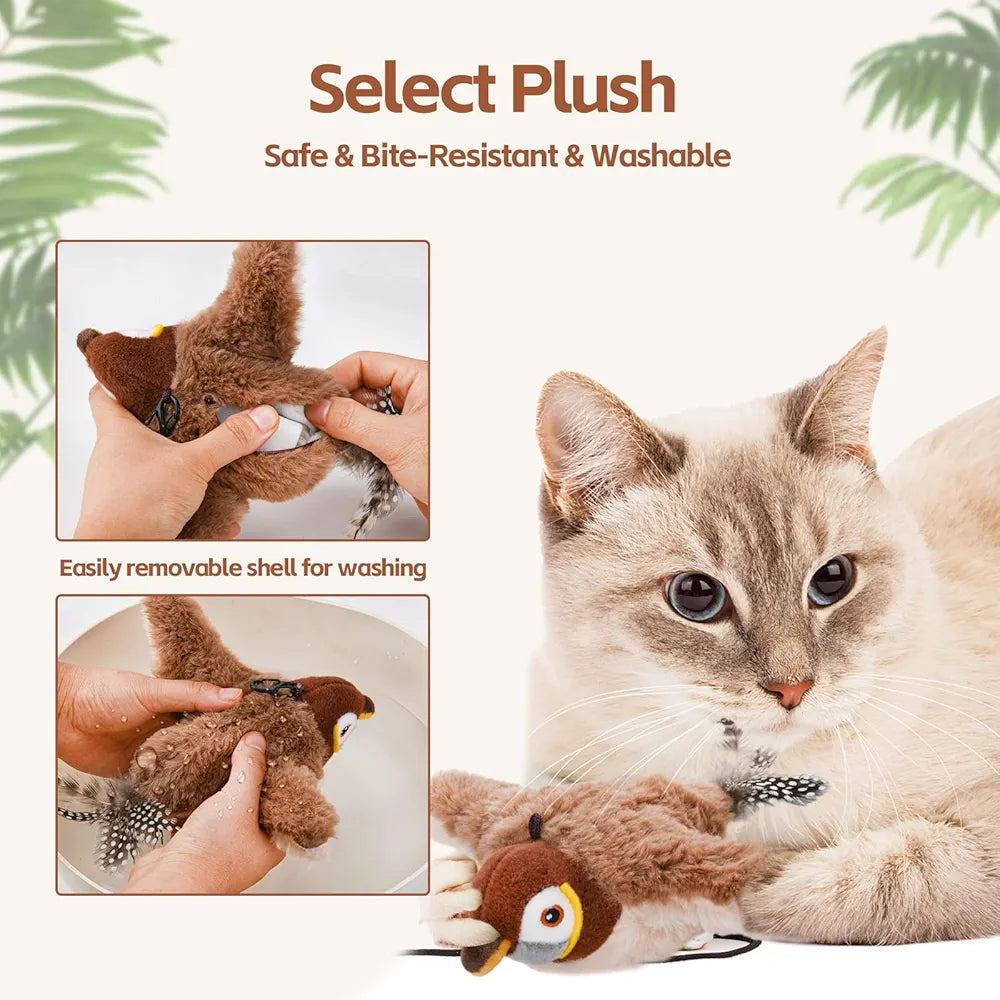 Rechargeable Flapping & Chirping Bird Toy – Interactive Fun for Cats