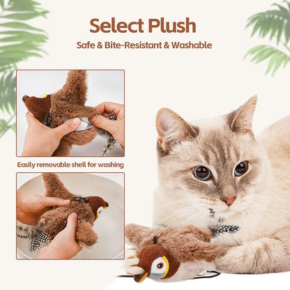 Rechargeable Flapping & Chirping Bird Toy – Interactive Fun for Cats