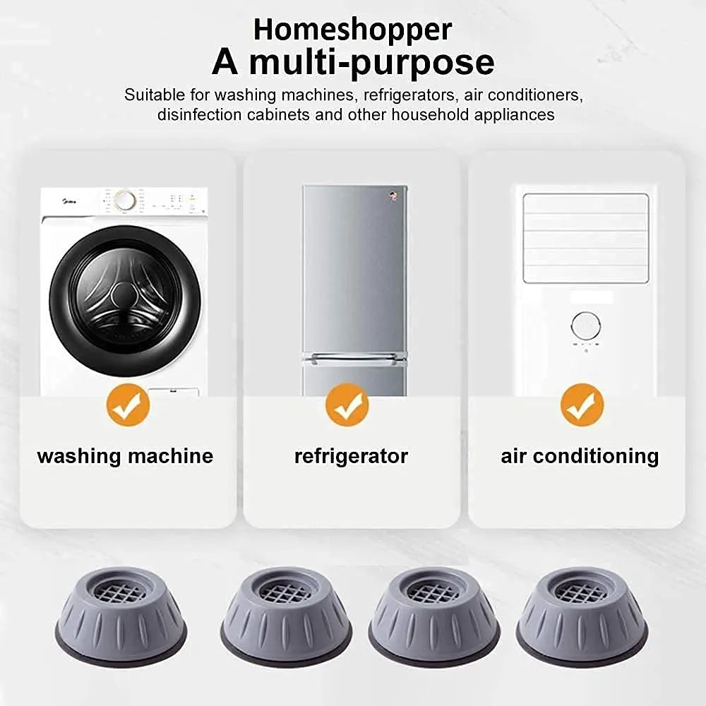 Anti Vibration Pads for Washing Machine & Furniture – Pack of 4 Shockproof Feet