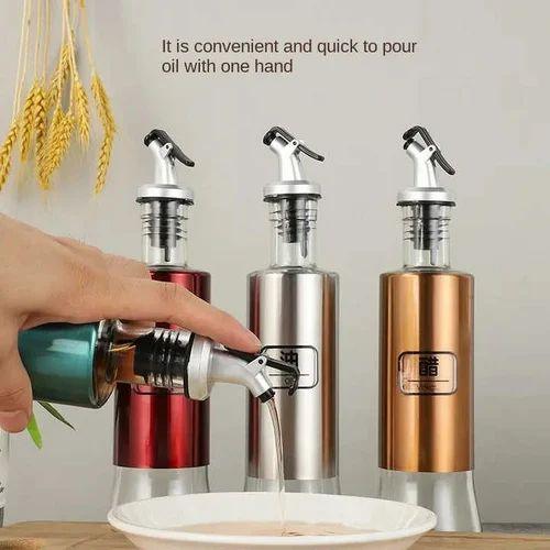Oil Dispenser Bottle – Automatic Opening & Closing Oil Pot