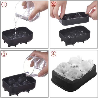 Skull-Shaped Silicone Ice Cube Mold – Add a Killer Chill to Your Drink