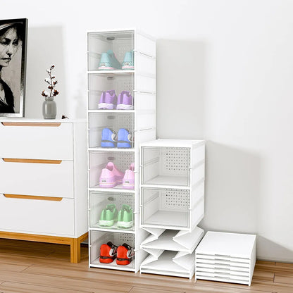 4-Layer Foldable Plastic Shoe Rack Organizer – Compact Storage Solution for Home & Entryway
