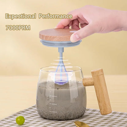 Self Stirring Coffee Mug – Automatic Glass Mixing Cup for Tea, Coffee & Hot Drinks (Battery Operated)