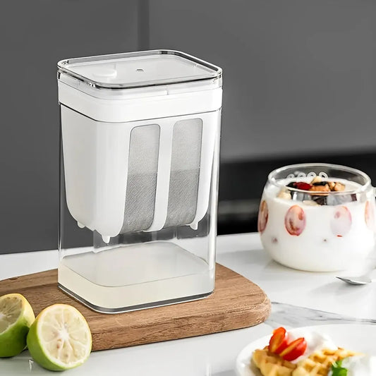 Yogurt Maker & Curd Strainer | Plastic Yogurt Filter for Thick Dahi – White
