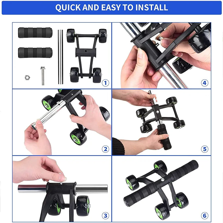 Unisex 4-Wheel AB Roller – Stable & Powerful Core Trainer for All Fitness Levels