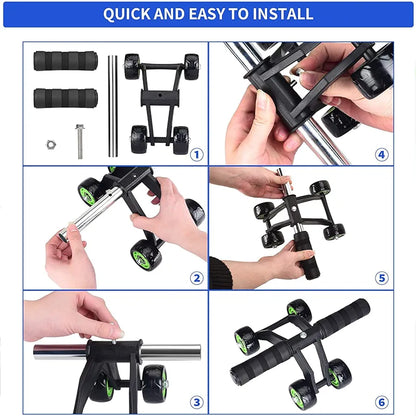 Unisex 4-Wheel AB Roller – Stable & Powerful Core Trainer for All Fitness Levels