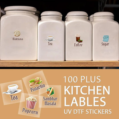 3D Waterproof Kitchen Spice Jar Label Stickers – Pack of 60 / 120 / 180 UV DTF Stickers