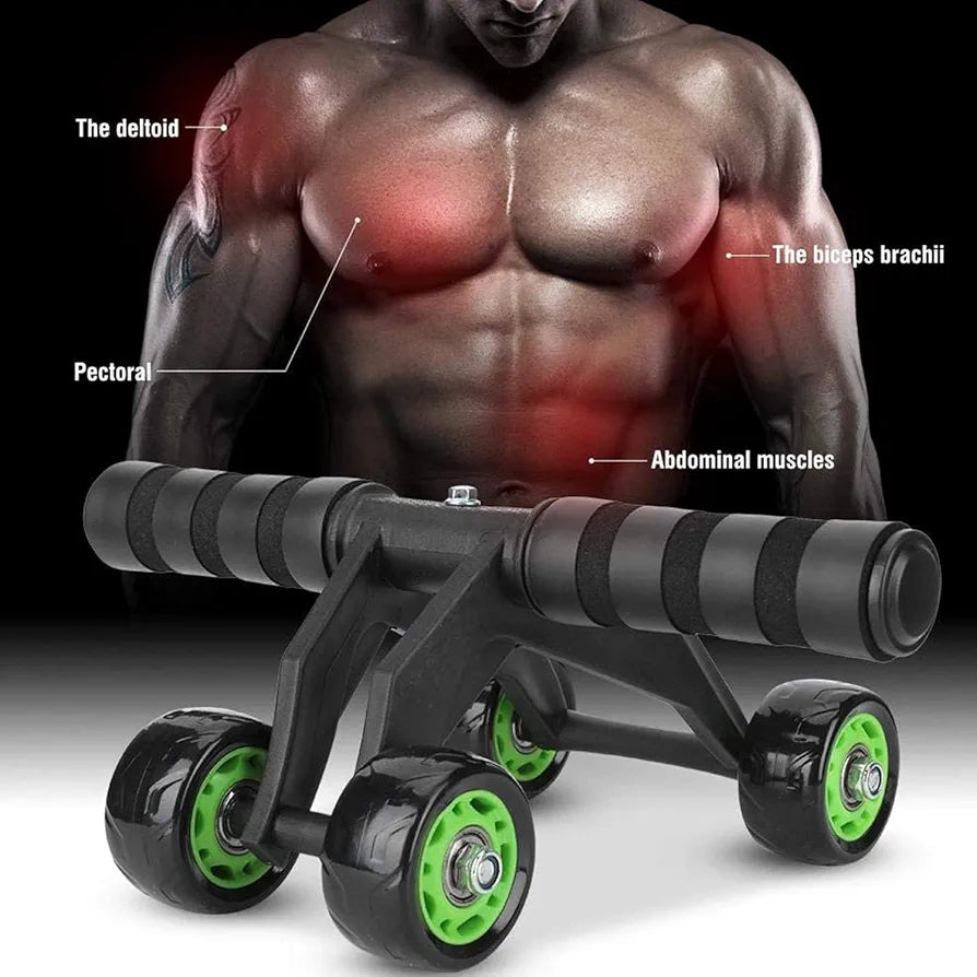 Unisex 4-Wheel AB Roller – Stable & Powerful Core Trainer for All Fitness Levels