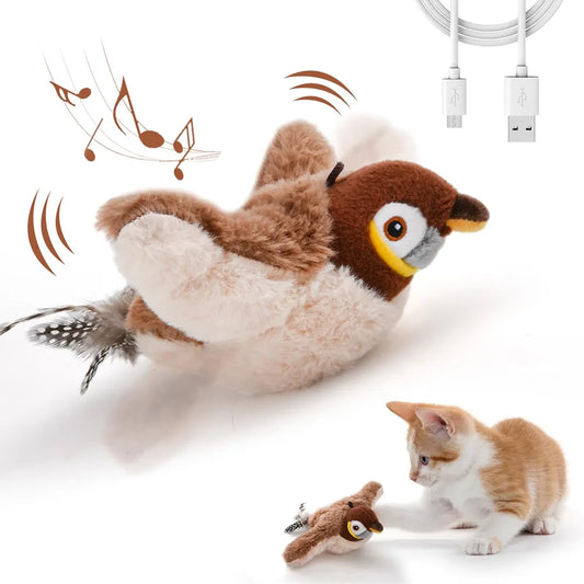 Rechargeable Flapping & Chirping Bird Toy – Interactive Fun for Cats