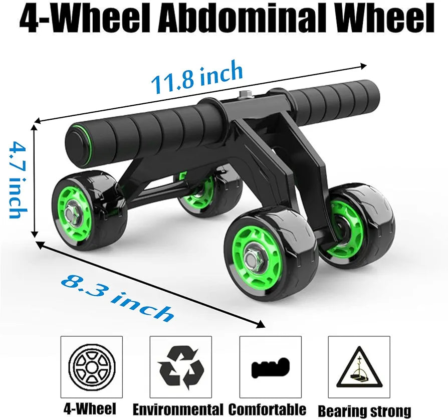 Unisex 4-Wheel AB Roller – Stable & Powerful Core Trainer for All Fitness Levels