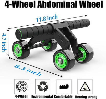 Unisex 4-Wheel AB Roller – Stable & Powerful Core Trainer for All Fitness Levels