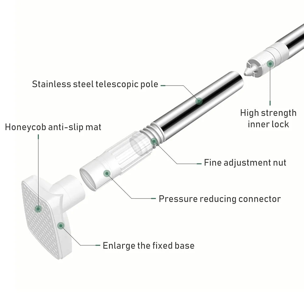 Adjustable Hanging Rod for Window, Closet & Bathroom – No Drill Installation