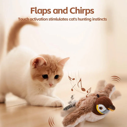 Rechargeable Flapping & Chirping Bird Toy – Interactive Fun for Cats