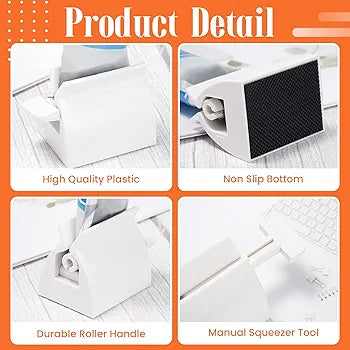 Rolling Tube Toothpaste Squeezer – Assorted Color Plastic (Pack of 2)