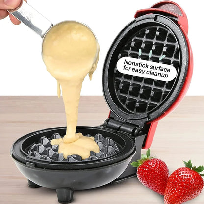 Compact Non-Stick Electric Waffle Maker – 350W Mini Breakfast Iron Machine