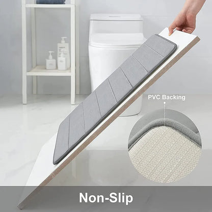 Ultra Soft Grey Memory Foam Bath Mat – Quick Dry, Anti-Slip, Spa-Like Comfort at Home