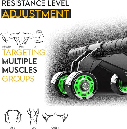 Unisex 4-Wheel AB Roller – Stable & Powerful Core Trainer for All Fitness Levels