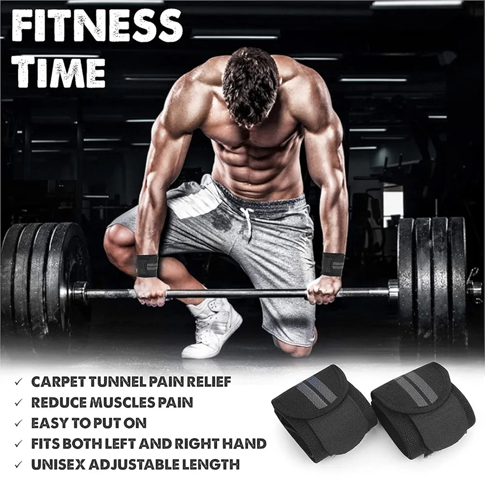 Wrist Band Straps with Thumb Loop for Gym, Weightlifting & CrossFit (Black, Pack of 1)